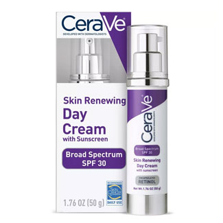 CeraVe Skin Renewing Anti-Aging Face Cream with Sunscreen and Retinol – SPF 30